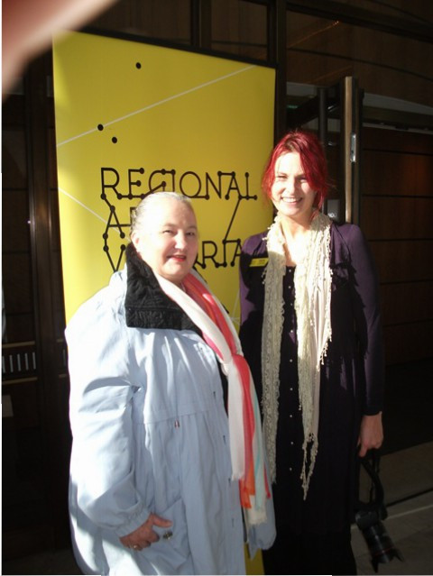 2 of 21 Regional Arts Victoria's Annual Members Celebration and AGM at the State Library of Victoria, Latrobe Street, Melbourne 30.05.2015 - Karen Robinson & Amanda Gibson - RAV Regional Facilitator.JPG