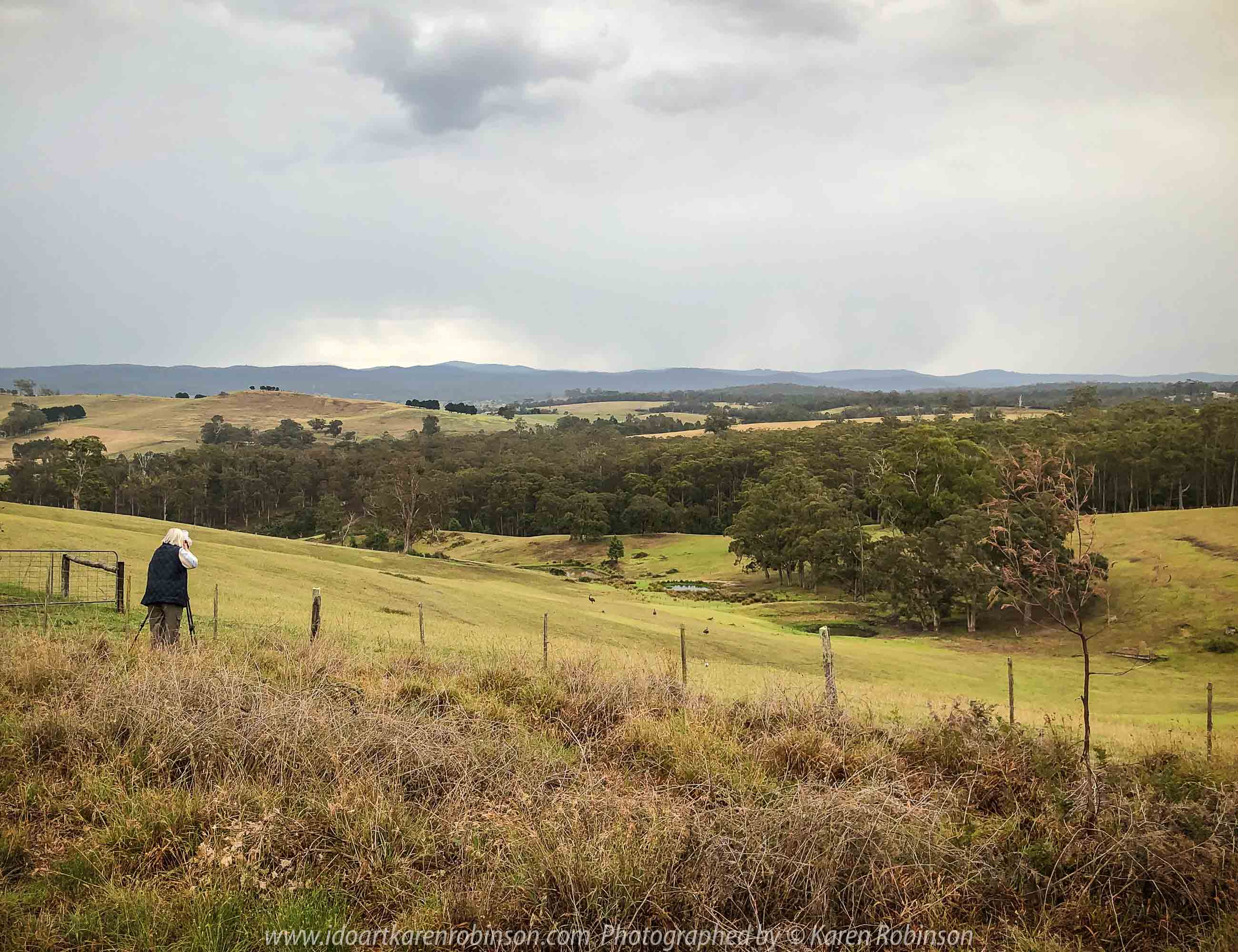 Bruthen, Victoria - Australia 'Wards Road Region' Photographed by Karen Robinson December 2018 Comments - Early morning drive along Wards Road, a back road that winds through beautiful local farming properties. Photograph featuring Karen Robinson taking photographs of region.