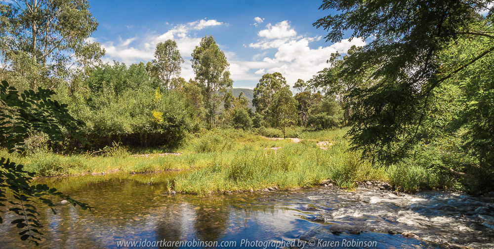 Cheshunt, Victoria - Australia 'King River near Hamiltons Bridge' Photographed by Karen Robinson Jan 2018 NB. All images are protected by copyright laws. Comments: A beautiful summer's day around this region taking in the sights of the King River and surrounds Vineyards.