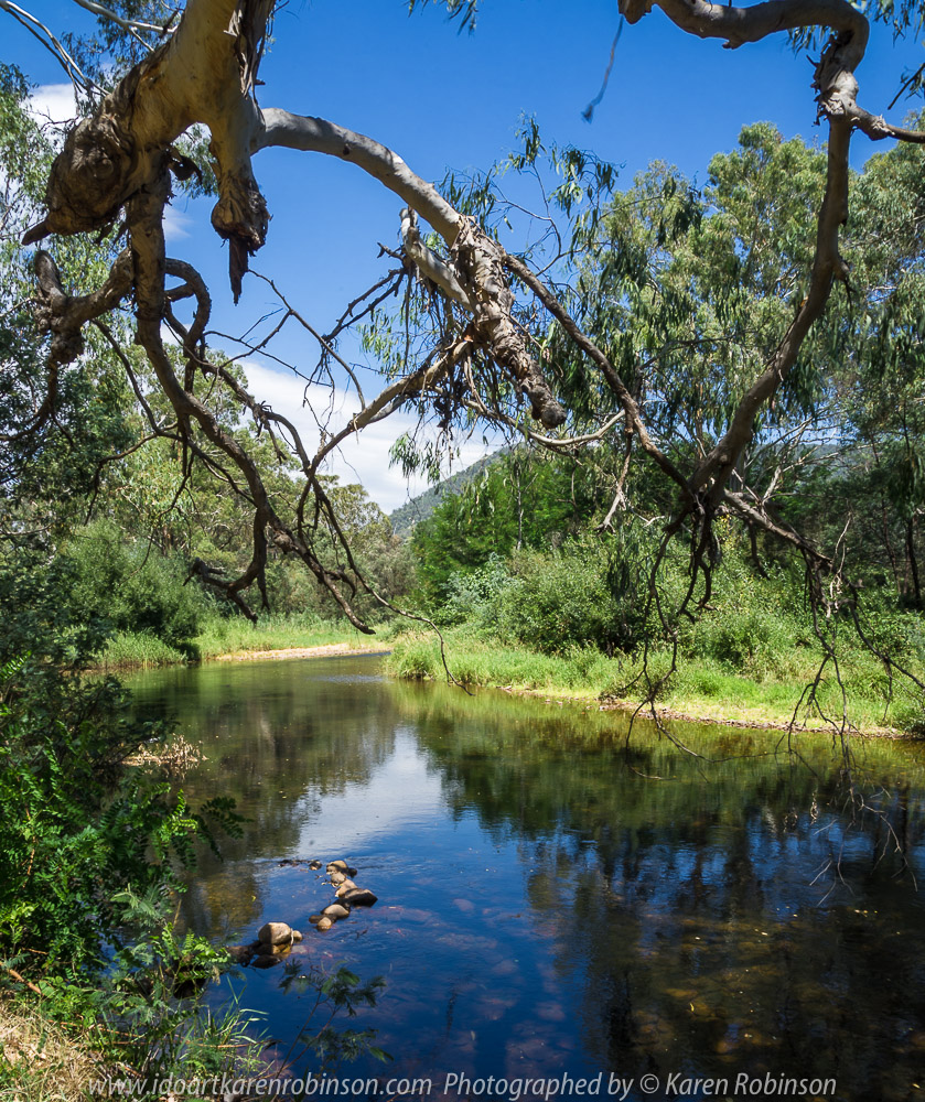 Cheshunt, Victoria - Australia 'King River near Hamiltons Bridge' Photographed by Karen Robinson Jan 2018 NB. All images are protected by copyright laws. Comments: A beautiful summer's day around this region taking in the sights of the King River and surrounds Vineyards.