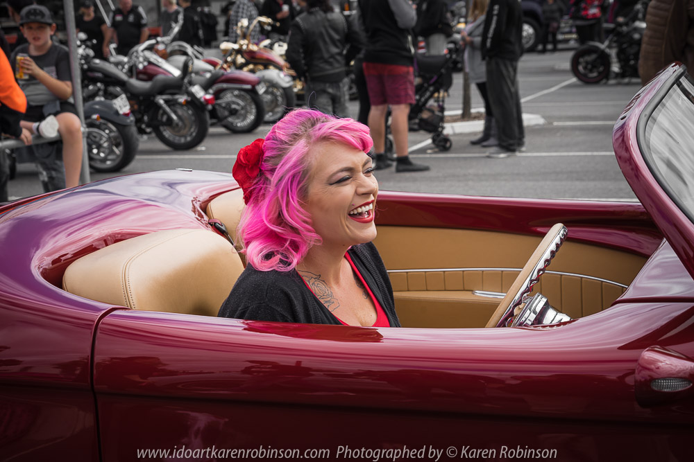 Craigieburn, Victoria - Australia 'Car, Truck and Bike Show' Photographed by Karen Robinson Feb 2018 NB. All images are protected by copyright laws. Comments: The Craigieburn Camera Club organised an outing to this event to give club members an opportunity to photograph an array of vehicles at Craigieburn Central. Jess - the model came dressed in her best Rockabilly gear to pose for the club with the cars, bikes and truck.