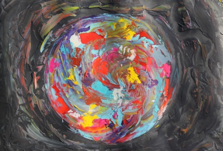 Please click here on image to read original blog I wrote about my own country's terrifying and violent siege at the Lindt Chocolate Cafe in Sydney's Martin Place - Australia Image No. 1 - Art & Creative Writing 'The Art of Peace' by Karen Robinson - Abstract Artist 20-12-2014 Acrylic Paint on HW Paper NB All images are subject to copyright laws.JPG