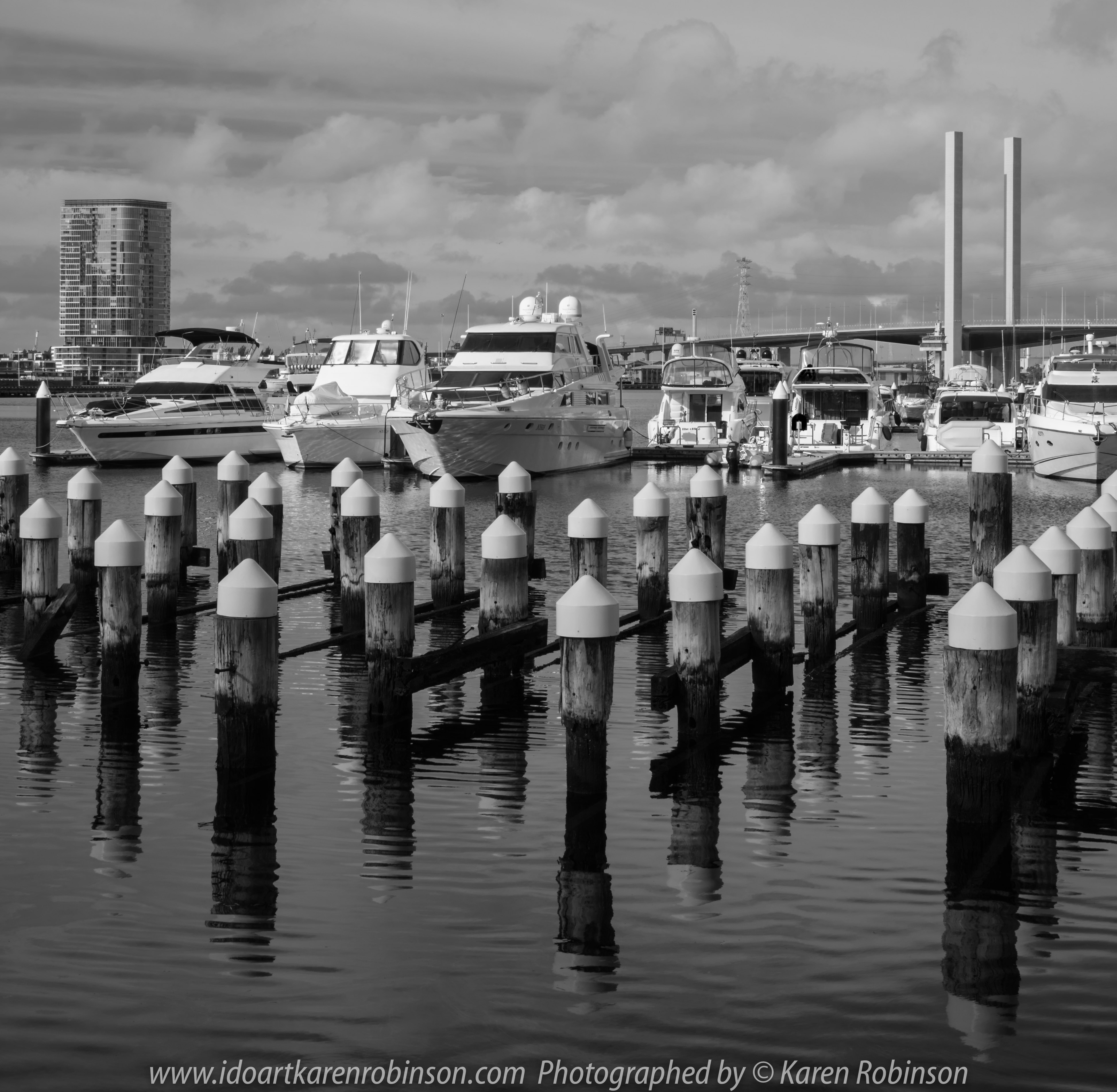 Melbourne, Victoria - Australia "Docklands Waterfront" Photographed by Karen Robinson NB Copyright Protected www.idoartkarenrobinson.com December 17, 2017. Comments: Out-and-about early Sunday morning photographing scenes around the Yarra River Harbour water's edge at Docklands.