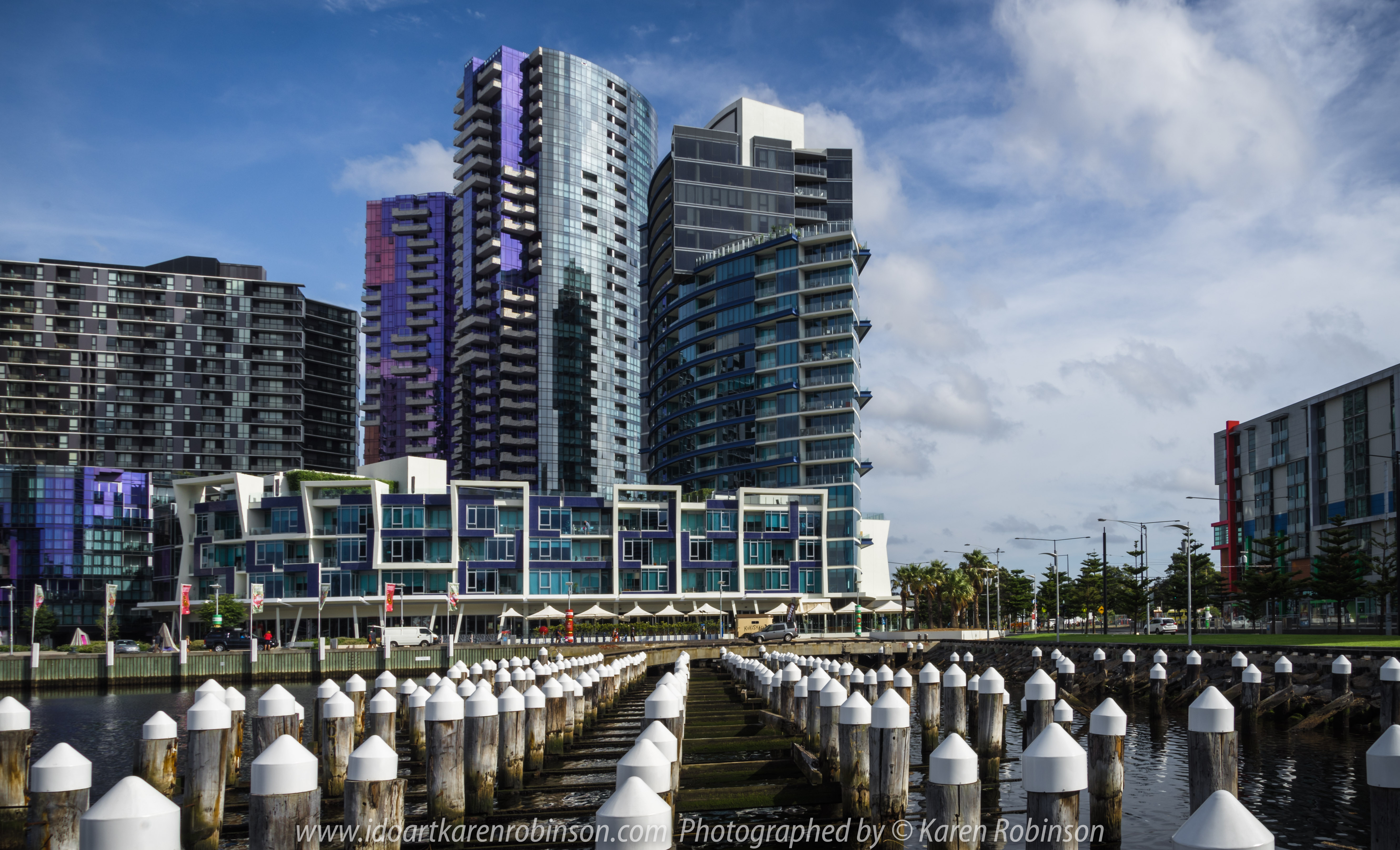 Melbourne, Victoria - Australia "Docklands Waterfront" Photographed by Karen Robinson NB Copyright Protected www.idoartkarenrobinson.com December 17, 2017. Comments: Out-and-about early Sunday morning photographing scenes around the Yarra River Harbour water's edge at Docklands.