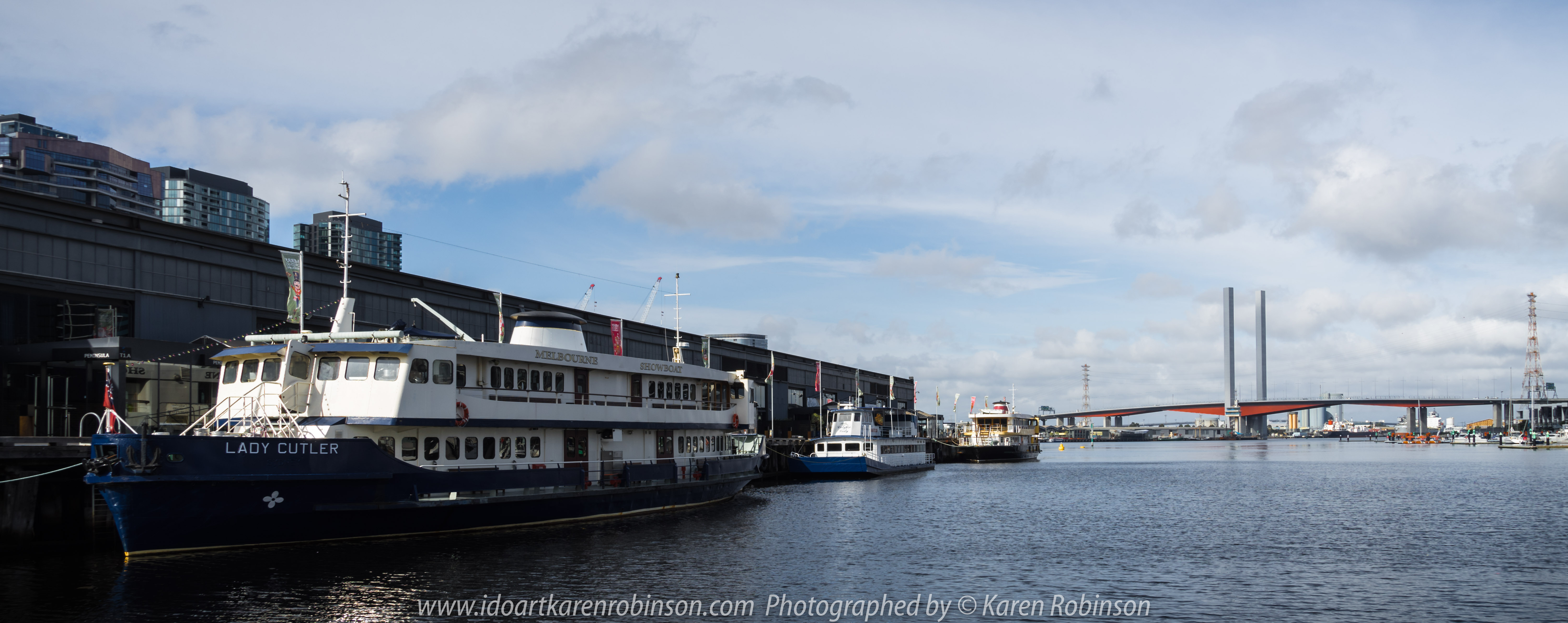 Melbourne, Victoria - Australia "Docklands Waterfront" Photographed by Karen Robinson NB Copyright Protected www.idoartkarenrobinson.com December 17, 2017. Comments: Out-and-about early Sunday morning photographing scenes around the Yarra River Harbour water's edge at Docklands.