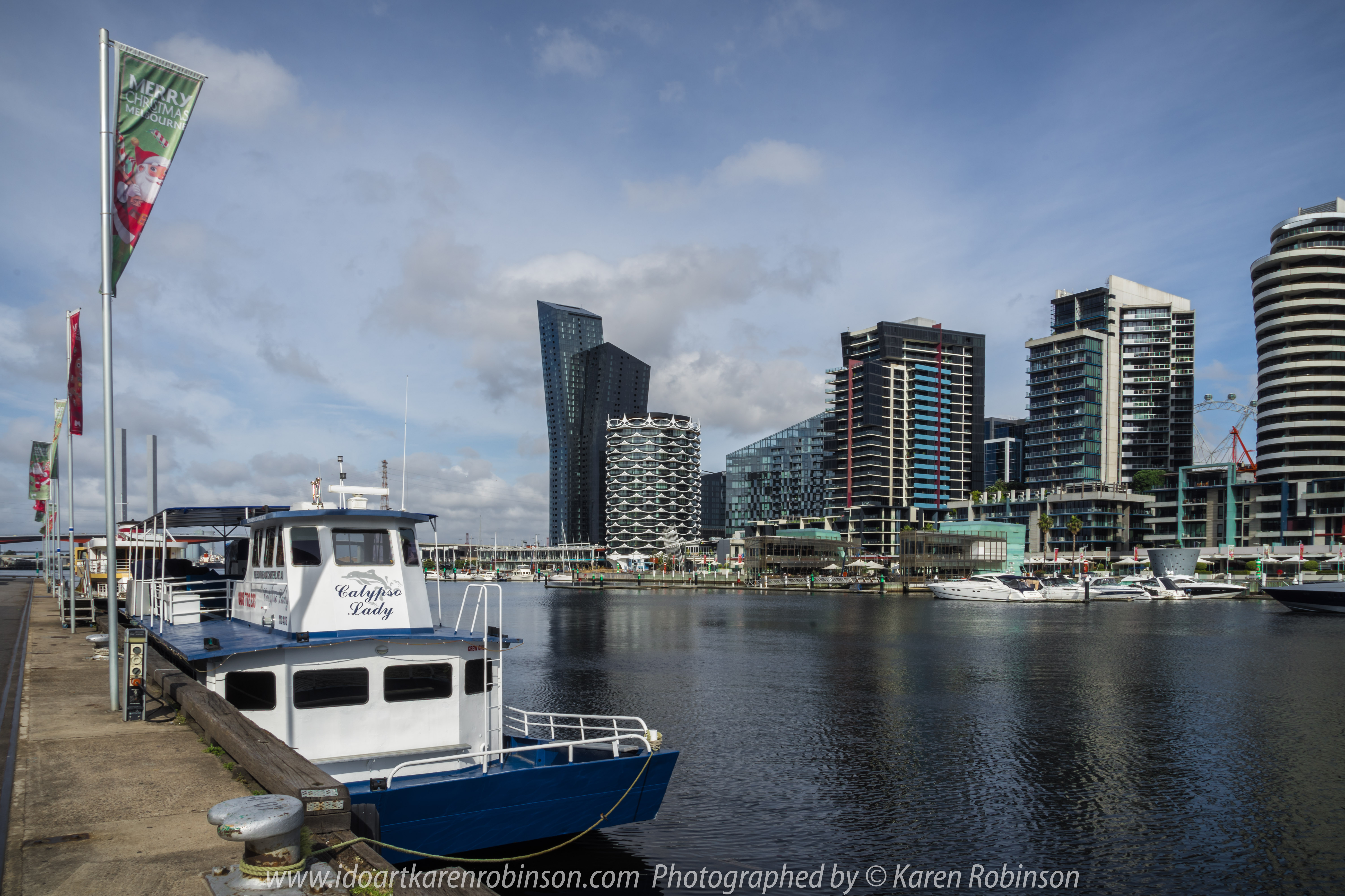 Melbourne, Victoria - Australia "Docklands Waterfront" Photographed by Karen Robinson NB Copyright Protected www.idoartkarenrobinson.com December 17, 2017. Comments: Out-and-about early Sunday morning photographing scenes around the Yarra River Harbour water's edge at Docklands.