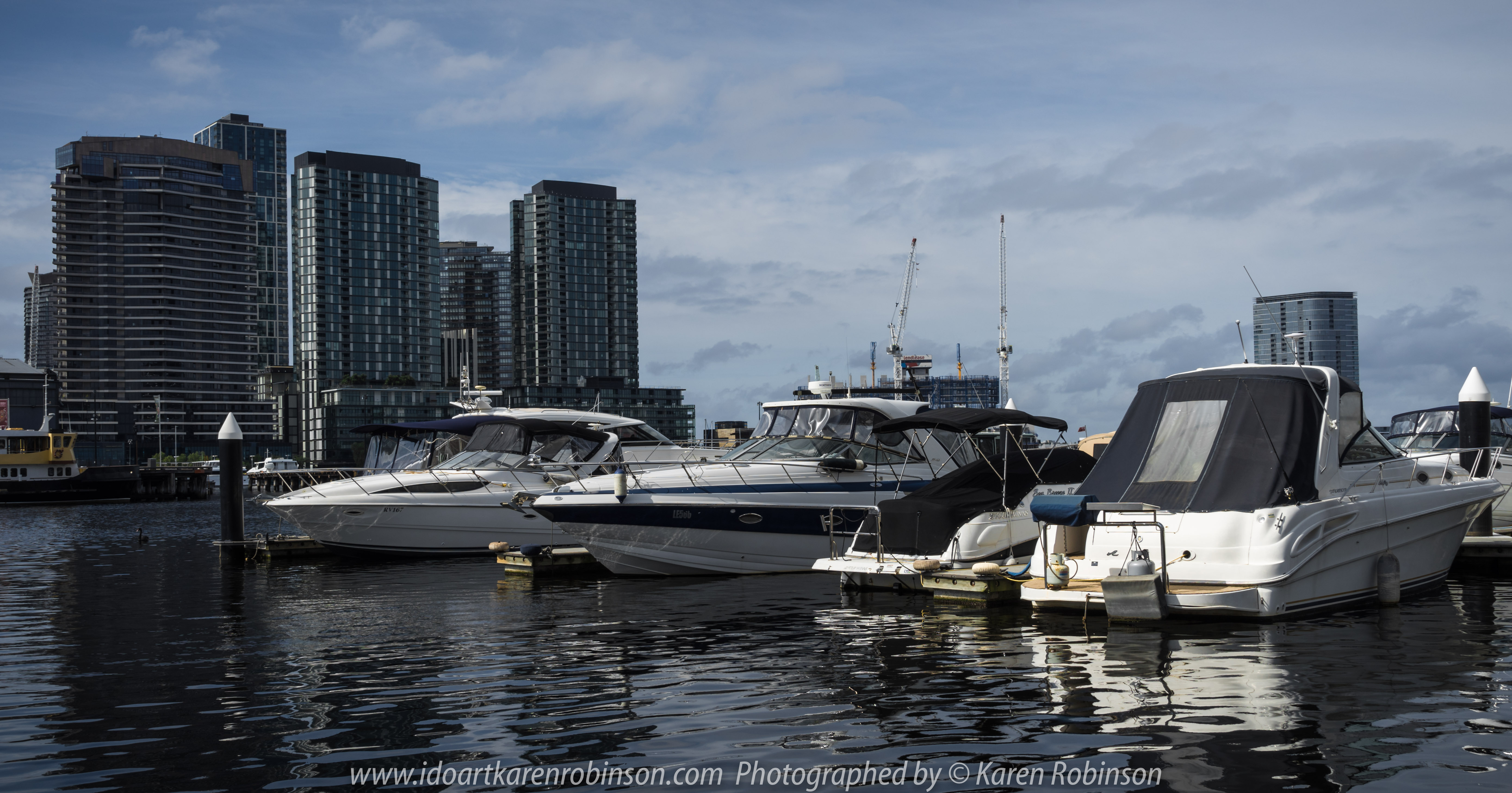 Melbourne, Victoria - Australia "Docklands Waterfront" Photographed by Karen Robinson NB Copyright Protected www.idoartkarenrobinson.com December 17, 2017. Comments: Out-and-about early Sunday morning photographing scenes around the Yarra River Harbour water's edge at Docklands.