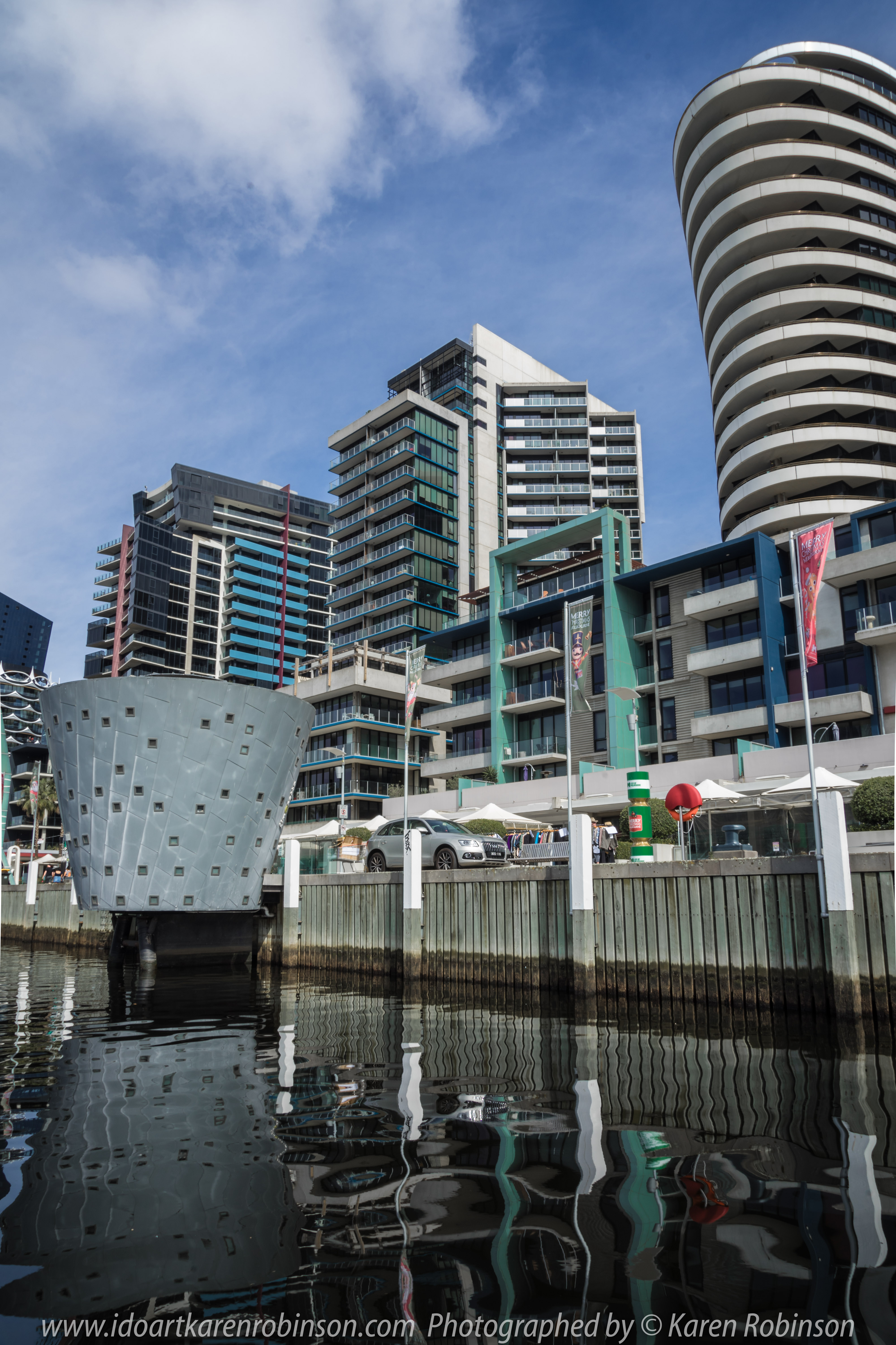 Melbourne, Victoria - Australia "Docklands Waterfront" Photographed by Karen Robinson NB Copyright Protected www.idoartkarenrobinson.com December 17, 2017. Comments: Out-and-about early Sunday morning photographing scenes around the Yarra River Harbour water's edge at Docklands.