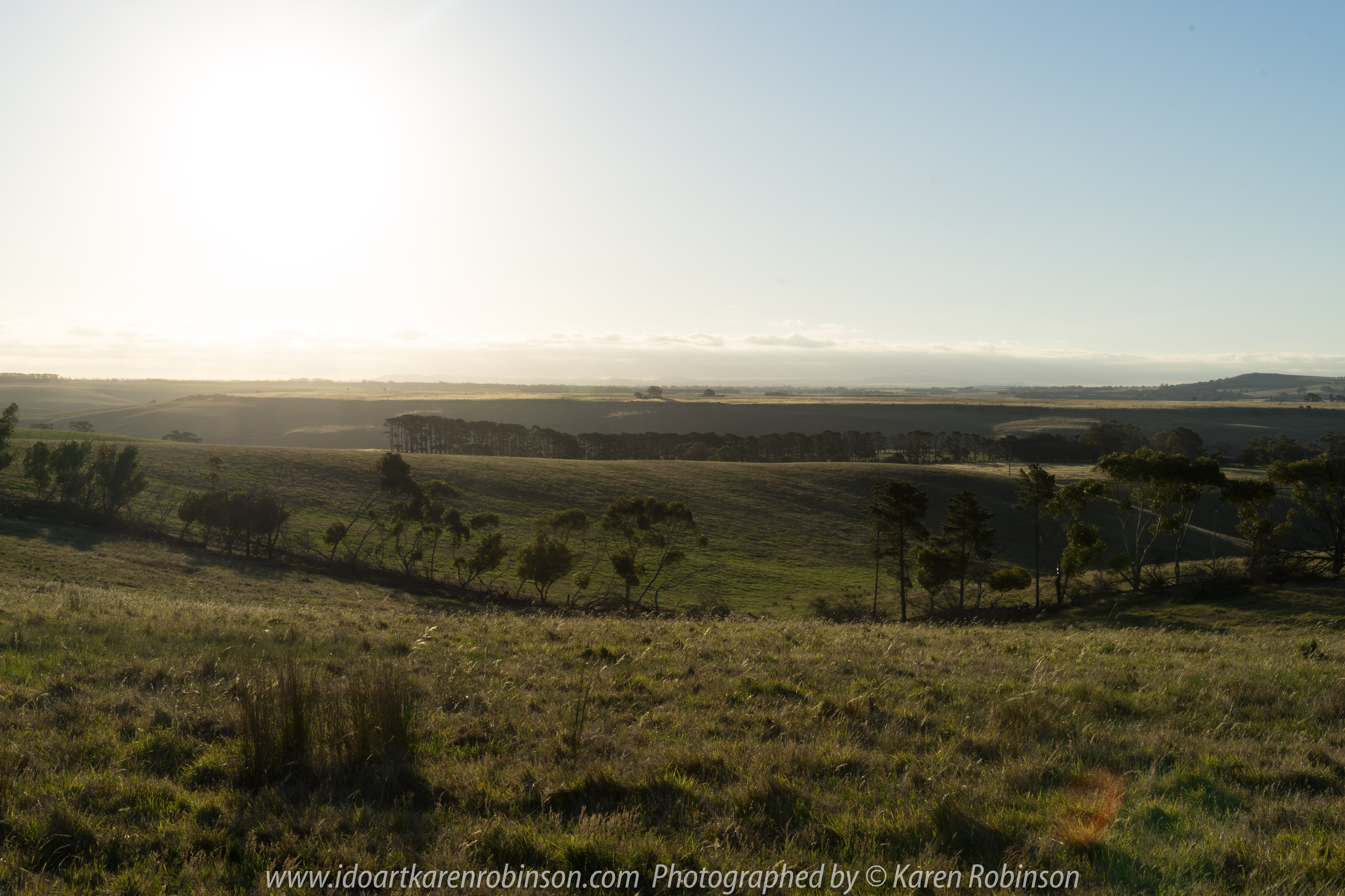 Mickleham, Victoria - Australia 'Sunset over Farmland' Photographed by Karen Robinson NB All images are protected by copyright laws_ www.idoartkarenrobinson.com December 11, 2017 Comments: Beautiful summer evening photographing the sunset during the 'golden hour'. It was quiet and the air fresh; I found myself completely immersed in my creativity.