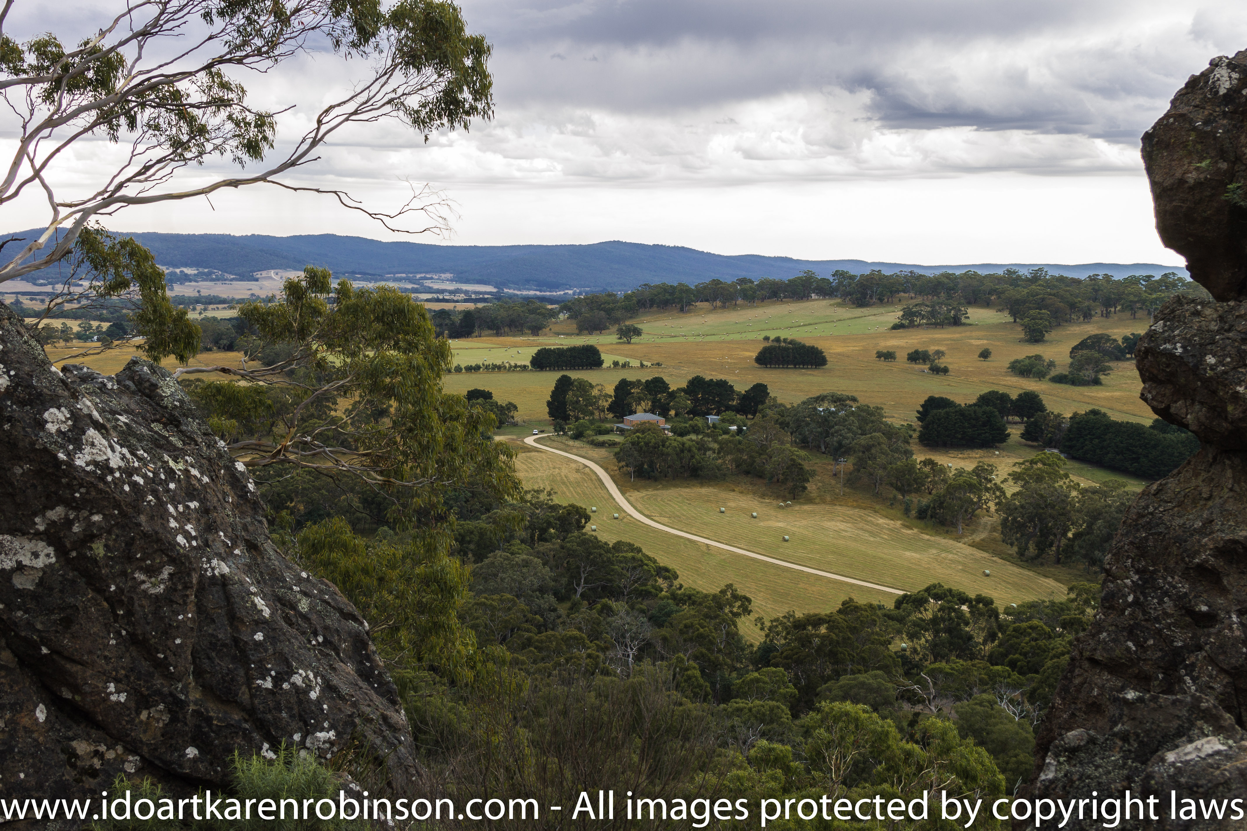 Karen took photos around and on Hanging Rock. Accompanied by her husband on the day. Wonderful rock formations, natural Australian bush, native life and expansive scenic views from the top of Hanging Rock itself.