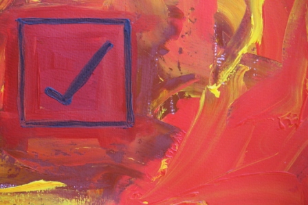 No. 5 Creative Writing & Abstract Painting 'The Happy Box!' Acrylic Paint on A3 HW Paper by Karen Robinson Oct 2014 NB All images are subject to copyright law.JPG