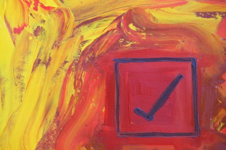 No. 7 Creative Writing & Abstract Painting 'The Happy Box!' Acrylic Paint on A3 HW Paper by Karen Robinson Oct 2014 NB All images are subject to copyright law.JPG