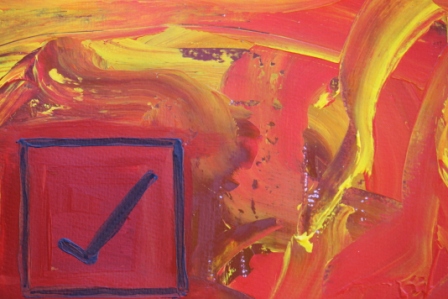 No. 8 Creative Writing & Abstract Painting 'The Happy Box!' Acrylic Paint on A3 HW Paper by Karen Robinson Oct 2014 NB All images are subject to copyright law.JPG