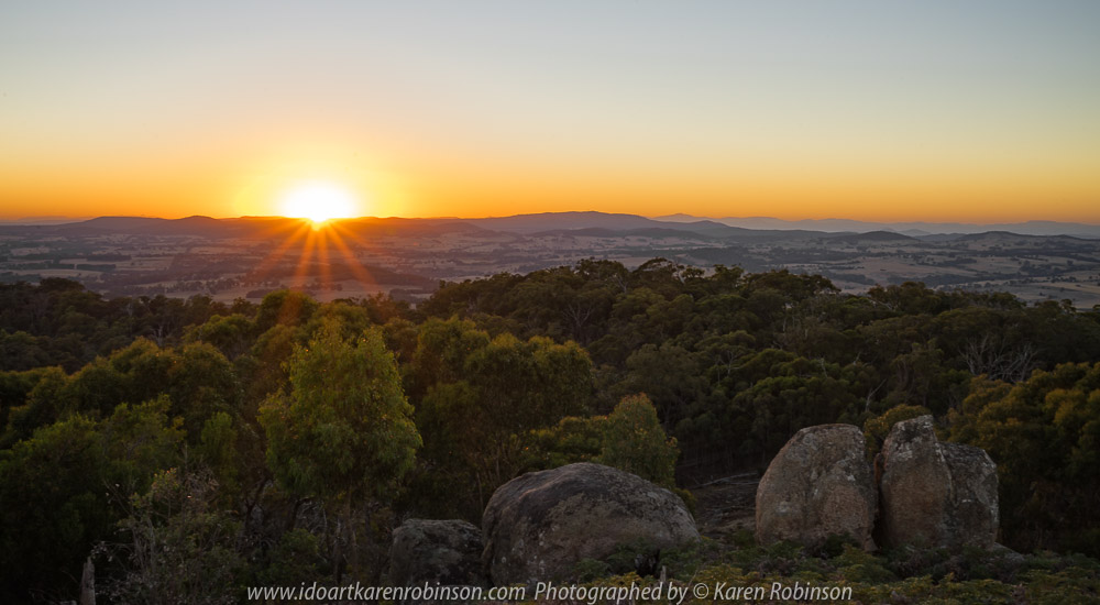 Strathbogie, Victoria - Australia 'Mount Wombat Lookout Region' Photographed by Karen Robinson March 2018 NB. All images are protected by copyright laws. Comments - Hubby and I travelled up to the lookout to photograph the sunrise which included amazing views looking out from around the towers. Also managed to capture some lovely photographs on our way back home during the morning daylight.